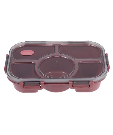 Alipis Box Portable Food Accessory Multi-Function Case Supply Lunch Convenient Bento Household Red 28.5X19X6.5CM