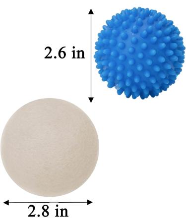 Organic XL Wool and Plastic Dryer Balls (6 Pack) - Save Time, Money, Energy with Loaddvni's Upgraded Version - Buy Online on GoSupps.com