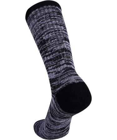 Enerwear Men's Cotton Crew Socks 10-13, 10-Pack - Moisture Wicking, Heavy Cushion, Black Heel/Grey Foot - Buy Online on GoSupps.com