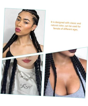 minkissy Ponytail Three Strand Braid Ponytail Extension Braided Hair Piece Elastic Hair Bands Braid Hair Band Braid Extensions Ponytails Long Braided Wig Hair Extensions for Braids Girl 45X6CM Black - Buy Online on GoSupps.com