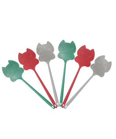 KKRAUS 6 Pack Fly Swatter Manual for Indoor Outdoor Heavy Duty Plastic Fly Swat Set Strong Flexible with Long Strong Handle Fly Swatters Rustic Flyswatter