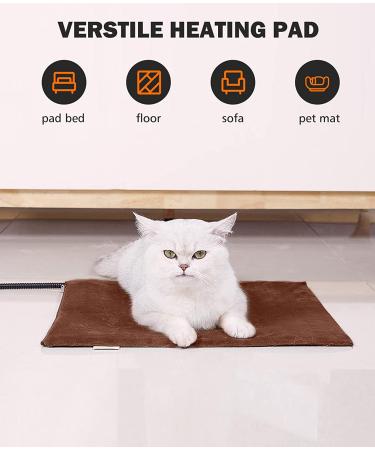 BurgeonNest Pet Heating Pad for Dogs Cats 18 x 16 Inch - Adjustable Temperature Electric Heated Pet Bed Warmer Blanket with Timer and Auto Power-Off in Khaki - Buy Online on GoSupps.com