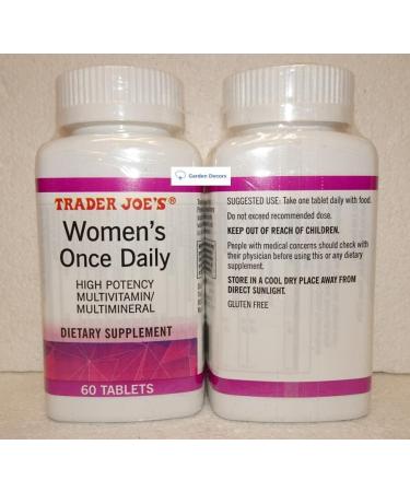 Trader Joe's Women's Once Daily High Potency Multivitamin 60 Tablets - 2 Bottles - Buy Online on GoSupps.com