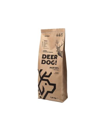 DEER DOG! (1 x 1.5 kg) | Premium dry dog food with 65% red deer + blackberry for small and medium dogs | Grain-free dry dog food |