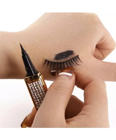 2023 Self-Adhesive Eyeliner Glue Pencil with 5 Pairs False Eyelashes - Long-Lasting Liquid Eye Liner Pen - Non Magnetic (2PCS) - Buy Online on GoSupps.com