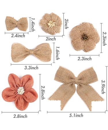 VGOODALL 32 PCS Natural Burlap Flowers Set for Wedding Party Decor and DIY Crafts - Buy Online on GoSupps.com