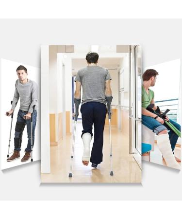 Ergonomic Forearm Crutches Aluminum Crutches for Adults Ight Non-Slip Crutches for Walking Support After Injury Or Surgery 10 Stops Adjustable Handicapped Decorate Warm Life (Black) Bathing in Grey - Buy Online on GoSupps.com