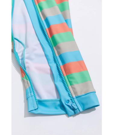 BONVERANO Baby Boys Swimsuit | UPF 50+ Sun Protection | Full-Length Zipper One Piece Swimwear | 12-18 Months | Stripe 3 - Buy Online on GoSupps.com
