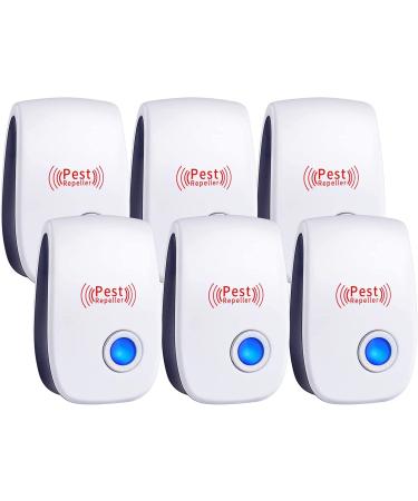 WahooArt Ultrasonic Pest Repeller 6 Packs, Electronic Plug in Sonic Repellent pest Control for Bugs Mice Insects Spiders Mosquitoes