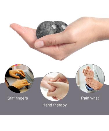 Dark Grey Marble Baoding Balls - Chinese Health Stress Relief Hand Exercise - Buy Online on GoSupps.com