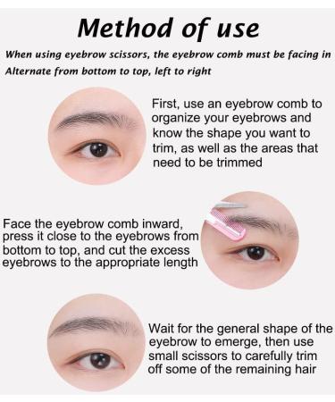 Pink Stainless Steel Eyebrow Grooming Shear Scissors with Plastic Comb - AKOAK 1 Count - Buy Online on GoSupps.com