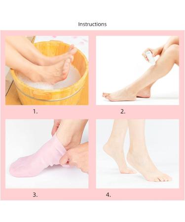 Fityle Soft Silicone Gel Socks for Dry Skin | Rauer Foot Care for Men & Women | Repair Dry Cracked Feet - Pink - Buy Online on GoSupps.com
