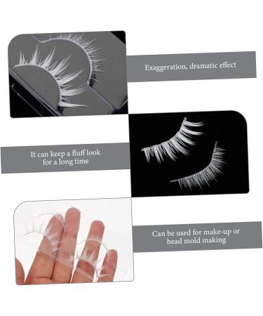 Ipetboom Decorative Eyelashes 2 Pairs White False Eyelashes Cosmetics Curly Chemical Fiber Miss Halloween Lashes - Buy Online on GoSupps.com