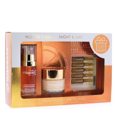 Vitamin C Pack. Men's facial moisturizer 60ml + Vitamin C Serum 30ml + 5 ampoules of 2 ml of facial serum as a gift. Antioxidant and illuminating treatment.