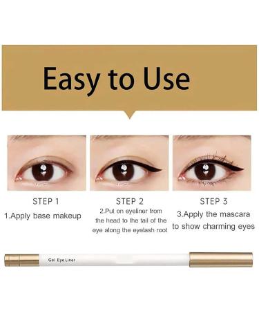 2024 neuer wischfester wasserfester Eyeliner schnell trocknender und langlebiger schweißfester Eyeliner ultrafeiner Pinsel-Eyeliner wasserfester und wischfester Eyeliner Brown+brown - Buy Online on GoSupps.com
