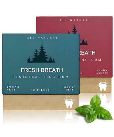 Larineco Remineralizing Gum Larineco Remineralizing Gum Chewing Gum Organic Mastic Mint Chewing Gum Supports Oral Health Sugar-Free Long Lasting Chewing Gum (2 Boxes-D)