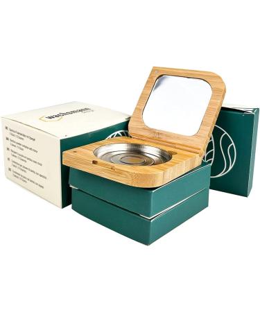 Wachsmann Bamboo Empty Powder Compact with Mirror - Refillable 3-Piece Set | Eco-Friendly Makeup Organizer - Buy Online on GoSupps.com