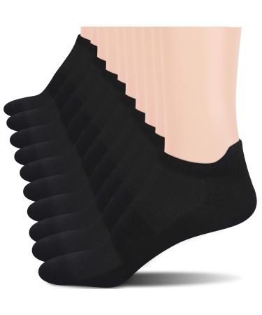 Cozi Foot 10 Pairs Women Ankle Socks Thin Soft Athletic Low Cut Socks With Tab C02-black 5-8