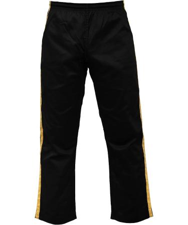 PFG Gold Striped Karate Pants for Boxing, MMA, Muay Thai - Kung Fu Martial Arts - Buy Online on GoSupps.com