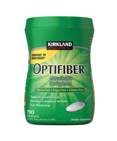 Kirkland Signature OPTIFIBER Sugar Free Favor Free Gluten Free Non Thickening, NET WT. 760g/26.8 oz (1.6 lbs) (190 Servings)