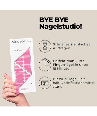 Miss Sophie First Kiss Nail Wraps - Pink Self-Adhesive Nail Foils - Ultra-Thin Long-Lasting - 24 Packs for Stunning Nails - Buy Online on GoSupps.com