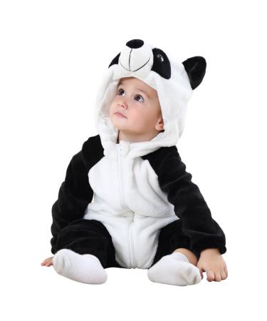 COOKY.D Baby Hooded Rompers Infant Winter Flannel Jumpsuit Pajamas 2-36 Months 3-6 Months Panda - Buy Online on GoSupps.com