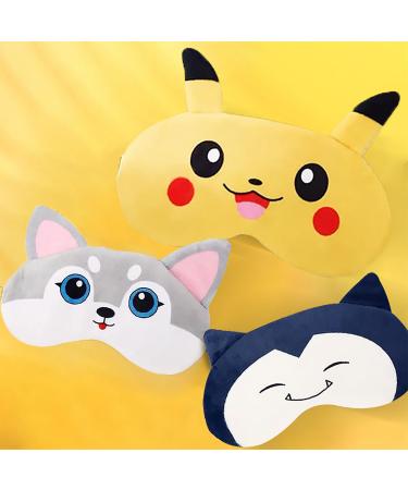 3 Pcs Kids Sleep Mask Sleeping Mask Eye Mask for Girls Boys Women Cute Sleep Mask Plush Comfortable & Soft Eye Cover Sleep for Sleep