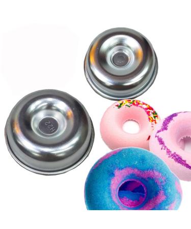 tyoungg 2 Pieces Assorted Size Metal Donut Bath Bath Bomb Molds to Make Unique Cute Homemade or Business Bath Bombs(Donuts)