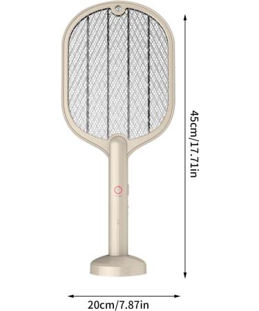 Fly Swatter - 3000V Rechargeable Electric Racket - 2 in 1 Fly Swatter with USB Rechargeable Base 3-Layer Safety Mesh Inhaled Photocatalyst Fly Trap Light Cyhamse (Beige) - Buy Online on GoSupps.com