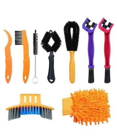 ISTOVO 9 Piece Bicycle Cleaning Set Toothbrush Cleaning Tools for All Types of Bicycles