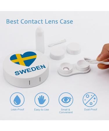Love Sweden Round Case for Contact Lens Kit - Portable Cute Lens Holder with Mirror for Travel - International Shipping Available - Buy Online on GoSupps.com