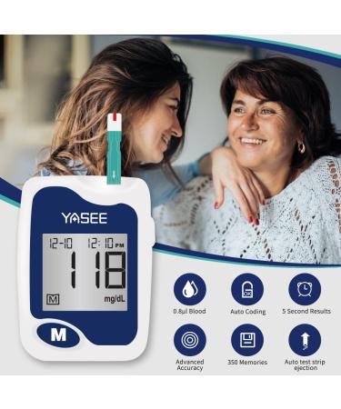 YASEE Blood Glucose Monitor Kit: 100 Test Strips, Lancets, Meter & Lancing Device - Buy Online on GoSupps.com