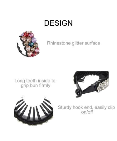 4 Pack Large Rhinestone Jeweled Banana Hair Clips - Sparkly Hair Accessories for Women - Buy Online on GoSupps.com