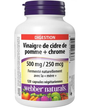 Webber Naturals Apple Cider Vinegar with Chromium 120 Capsules Fermented Naturally with The Mother Digestive Support Sugar Free Vegan & Digestive Enzymes 90 Tablets Digestive Support Vegan Capsules + SUPPLEMENT 625273032017 - Buy Online on GoSupps.com