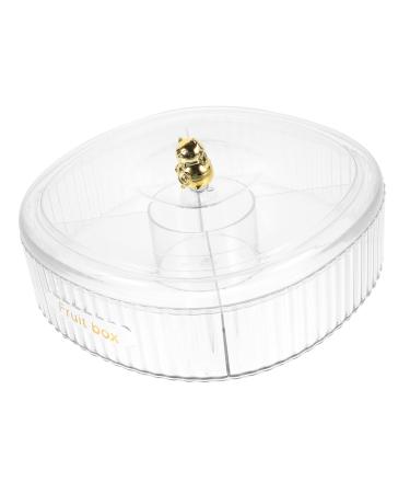 Abaodam Divided Dried Fruit Box Plastic Cookie Containers Divided Snack Tray Transparent Snack Container Nut 22X9.5CM As Shown
