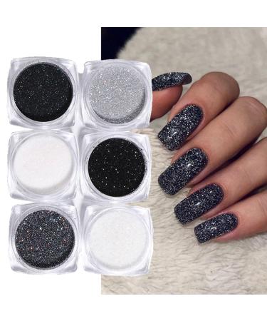 Buy Gzsyy Black Glitter Nail Powder - 6PCS Holographic Nail Art for Stunning Manicure Design - Buy Online on GoSupps.com