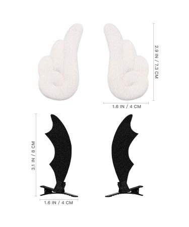 Lurrose Angel and Devil Wing Hair Clips - Set of 2 | Leather Cartoon Hairpins for Kids, Women, Girls - Buy Online on GoSupps.com