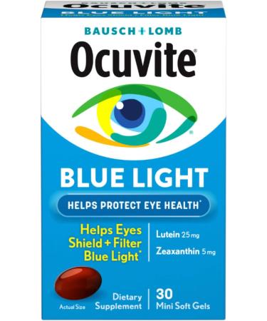 Bausch + Lomb Ocuvite Blue Light Eye Health Mini Soft Gels with 25 mg Lutein + 5 mg Zeaxanthin Eye Defense for Screen Time Gamers & Digital Device Users 30 ct (Pack of 4) - Buy Online on GoSupps.com