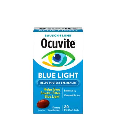 Bausch + Lomb Ocuvite Blue Light Lutein 25mg Lutein & Zeaxanthin Supplement 30 Softgels (Pack of 2)