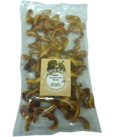 Dental Floss CURLY 4-6" Bully Sticks Made in USA Odor Free PACK 25