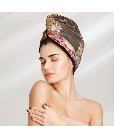 Christmas Tree Microfiber Hair Towel Wrap | Soft Super Absorbent Coral Velvet for Long Curly & Thick Hair | Quick Dry Hair Cap for Women - Buy Online on GoSupps.com