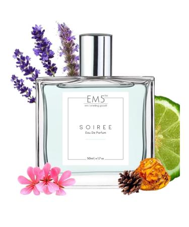 EM'5 Soiree Perfume for Men | Spicy Amber Citrus Scent | EDP Strong and Long Lasting Spray | Fragrance Gift for Him.