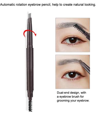 Verdant Touch Dual-Ended Auto-Rotating Eyebrow Pen with Brush Grey 4 - Buy Online on GoSupps.com