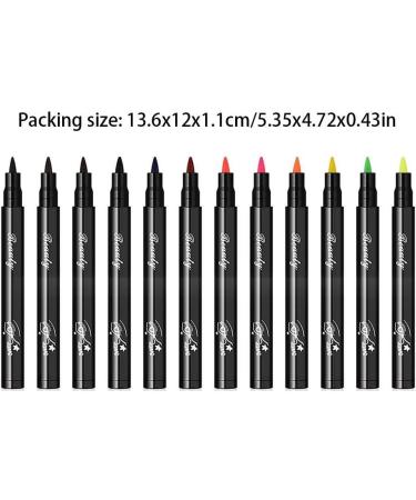 twcrvil Pack of 12 Eyeliner Handy to Use Lasting Portable Eye Makeup Kit Cosmetic Pencil Quick Drying Smooth Eyes Liner Pen - Buy Online on GoSupps.com