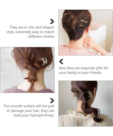 Beaupretty Pin U Leopard Sticks Style Vintage Buns Hair Shell Chignons Large Clips Stick Bun Women Tortoise for French Shaped Girls Acetate Shape Pins Print Metal Hairstyle Fork Thicker - Buy Online on GoSupps.com