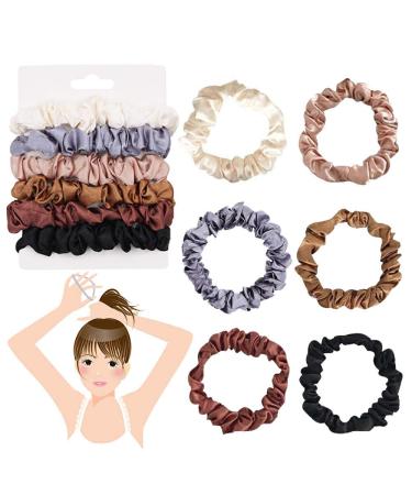 Satin Hair Ties Set of 6 - Kanoson Elastic Silk Scrunchies for Women & Girls - Ponytail Hair Bands - Buy Online on GoSupps.com