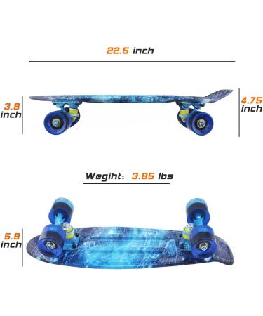 22 Inch Mini Cruiser Retro Skateboard for Kids - Starry Sky Design - Buy Online on GoSupps.com