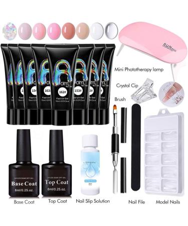 Sttoce Poly Nail Gel Kit Polygel Builder Nail Kit with 8 Colours UV Gel 100 Nail Extension Shapes Mini UV Lamps Nail Files Brushes for Nail Manicures Beginners Starter Kit DIY at Home - Buy Online on GoSupps.com