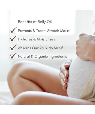 Irene Organics Belly Oil for Pregnancy Stretch Marks - Fast Absorbing & Hydrating 4oz - Buy Online on GoSupps.com