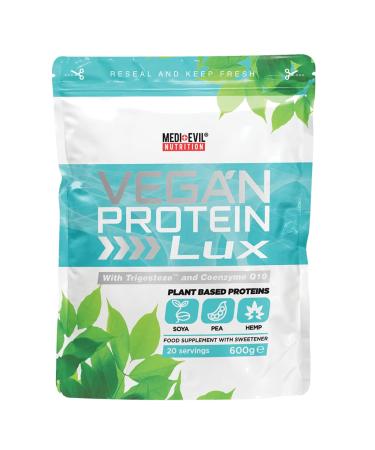 Medi-Evil Nutrition Vegan Protein Powder Natural Ingredients Gluten Free and Vegetarian Soy Protein Pea Protein Vanilla Cream 600g - 20 Servings (Pack of 1)
